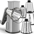Weltonhm 4 in 1 Large Cheese Grater Hand Crank Rotary (White 4 Graters)