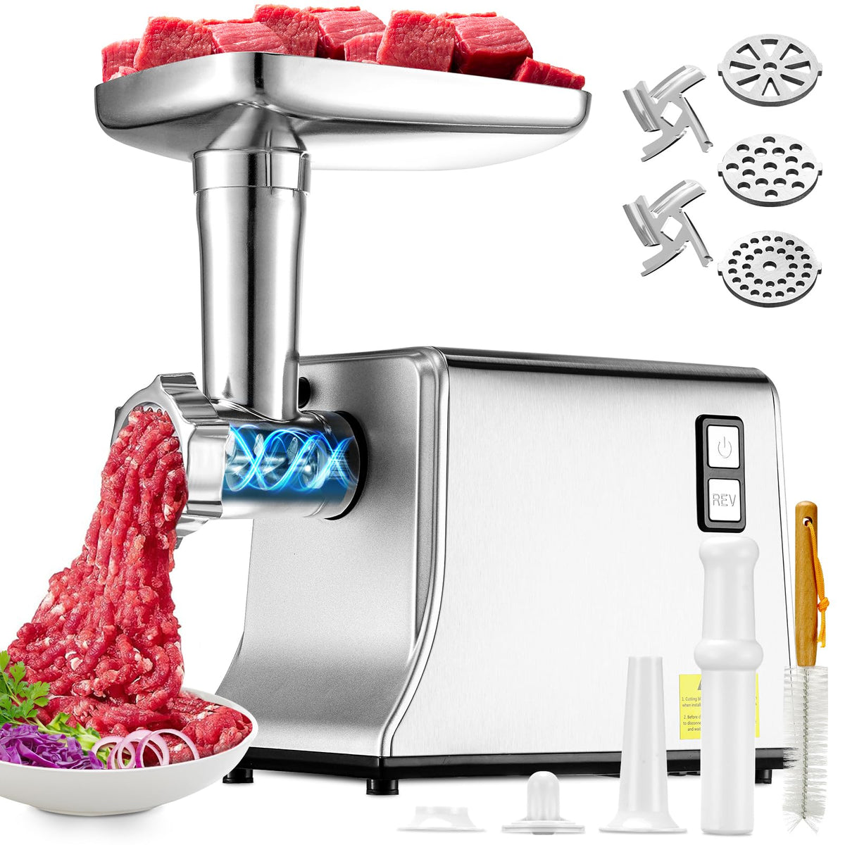 5.0 Upgrade Electric Meat Grinder,3 Second Grind,Meat Grinder for Home Use