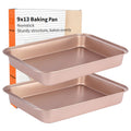 Barlket 9x13 Baking Pan & Dish, 13x9 Nonstick Rectangle Cake Pan, Rose Gold