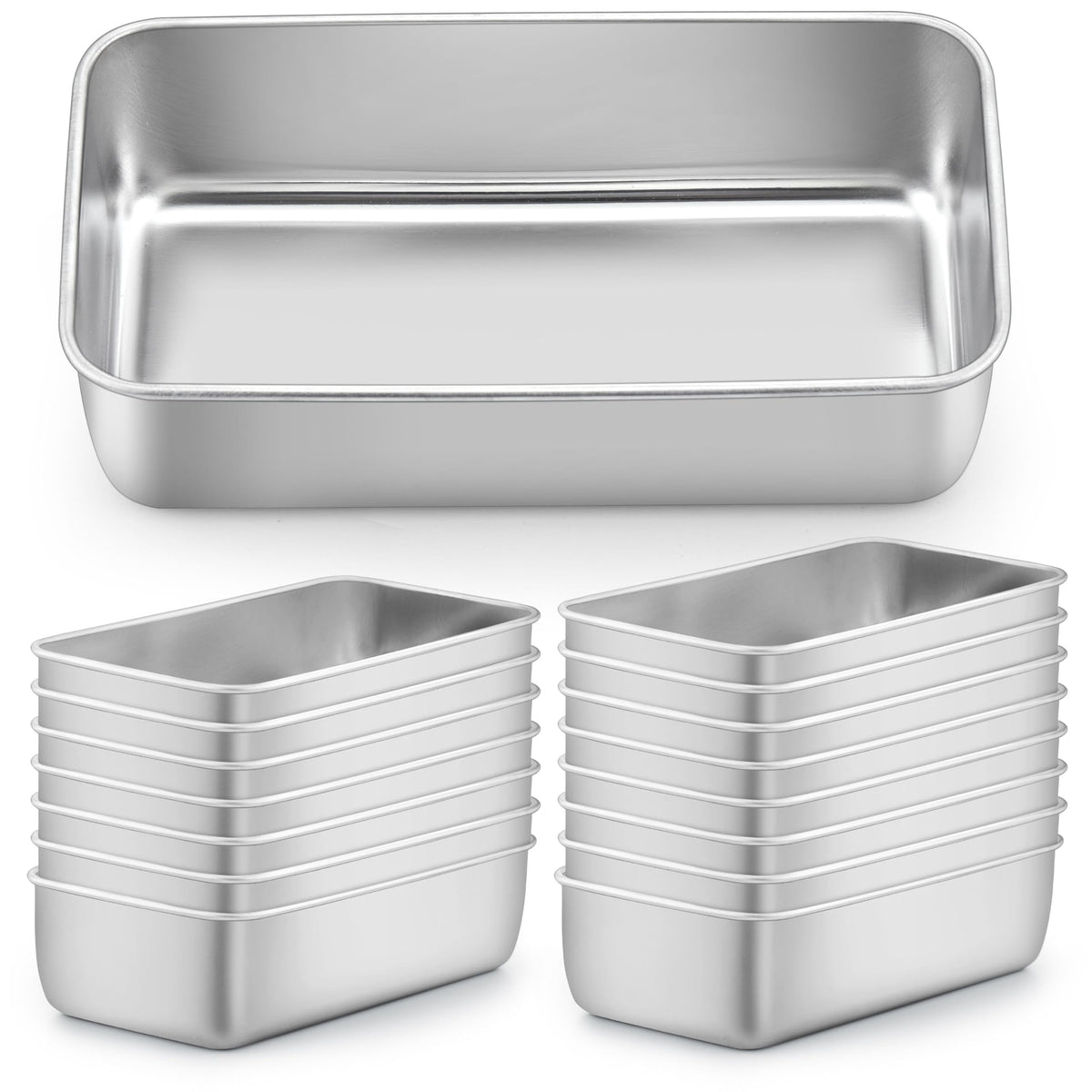LIANYU Loaf Pan for Baking Bread, 9x5In Stainless Steel Bread Pan, 4 Pack