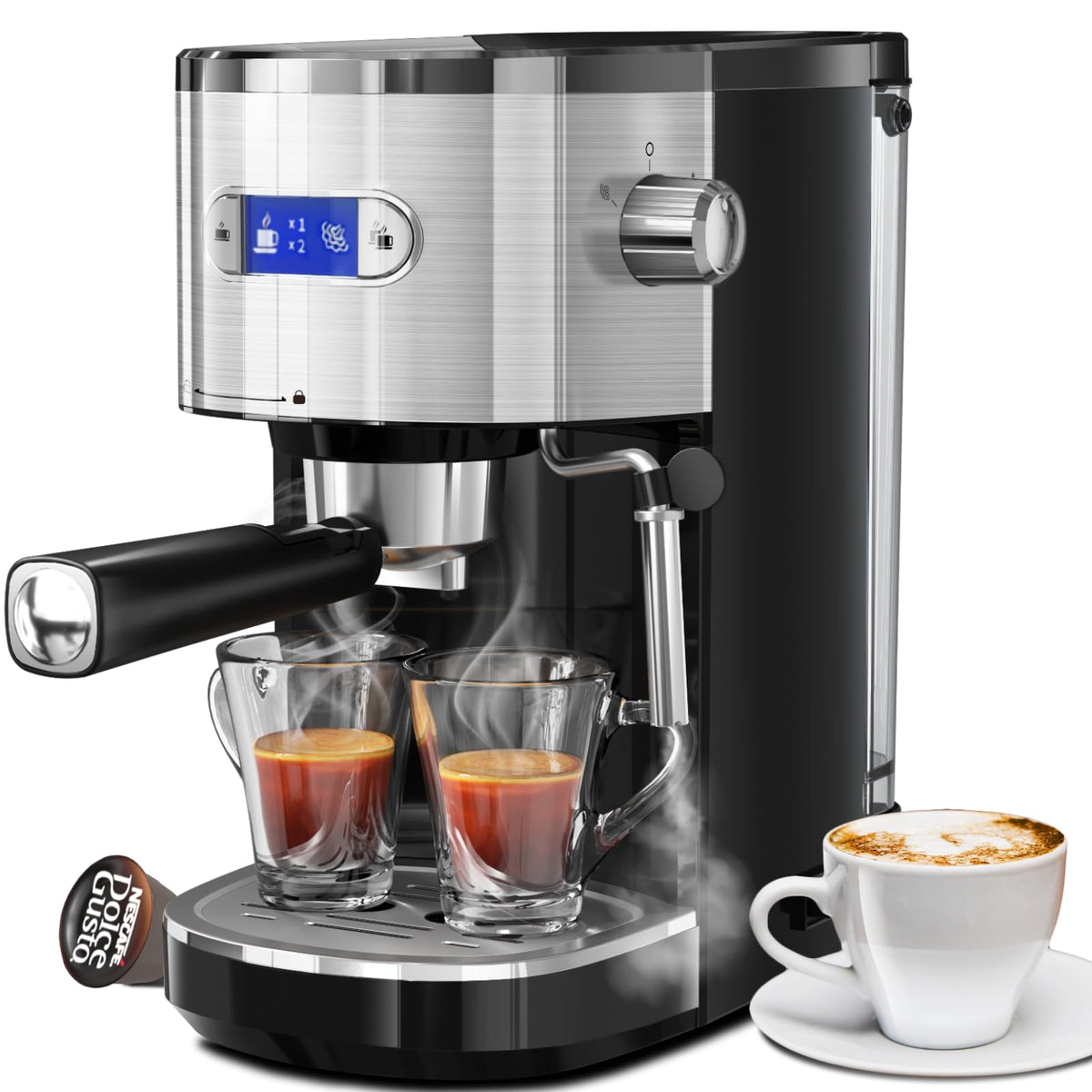 Kismile Stainless Steel 20 Bar Espresso Machine with Milk Frother