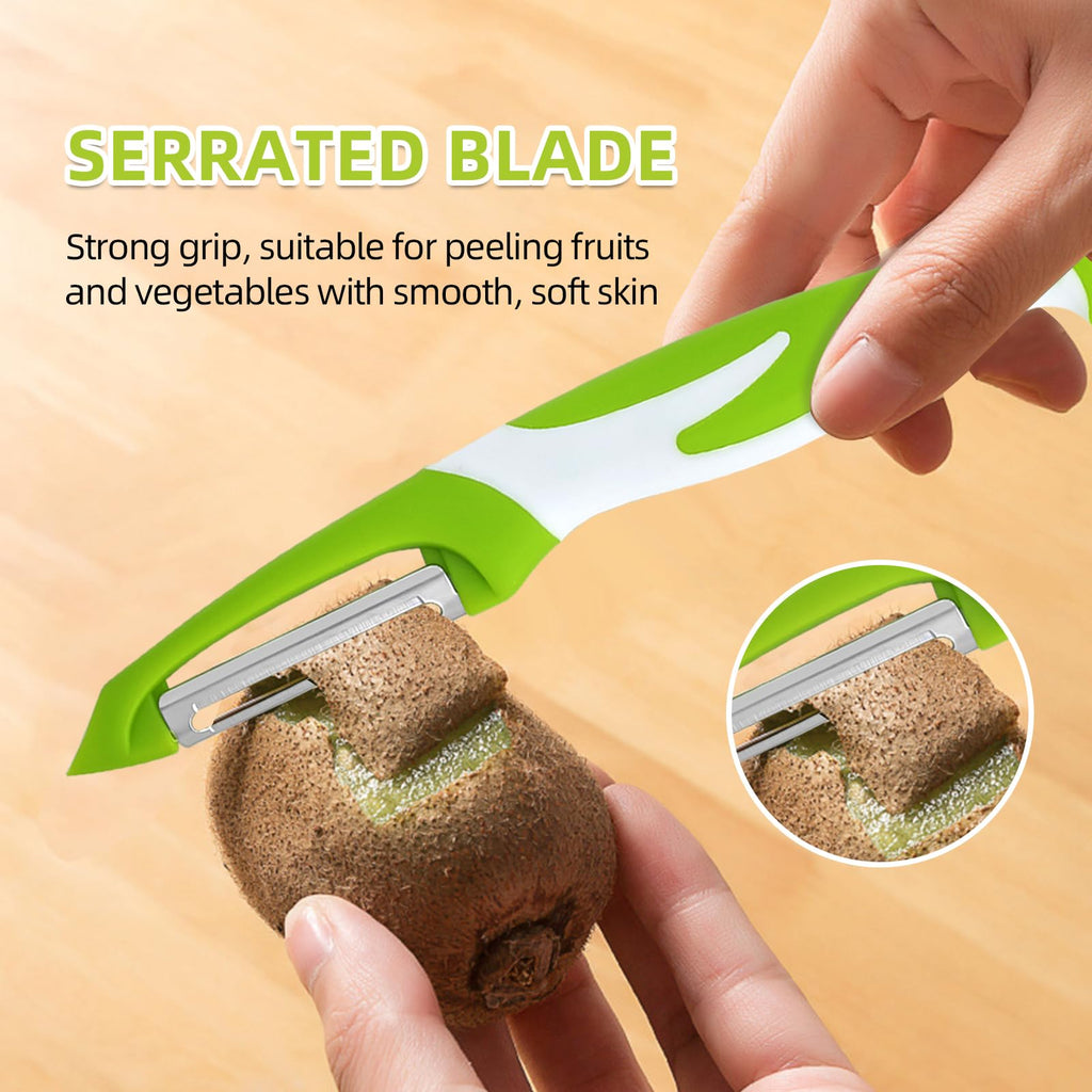 Vegetable Peeler Set, 2PCS Y & I Peeler for Kitchen, 4-in-1 Multifunctional Rotary Blade Julienne Peeler, Stainless Steel Potato Peeler for Fruits and Vegetables, Non-Slip Handle