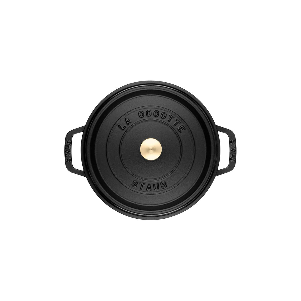 STAUB Cast Iron Dutch Oven 5.5-qt Round Cocotte, Made in France, Serves 5-6, Black Matte