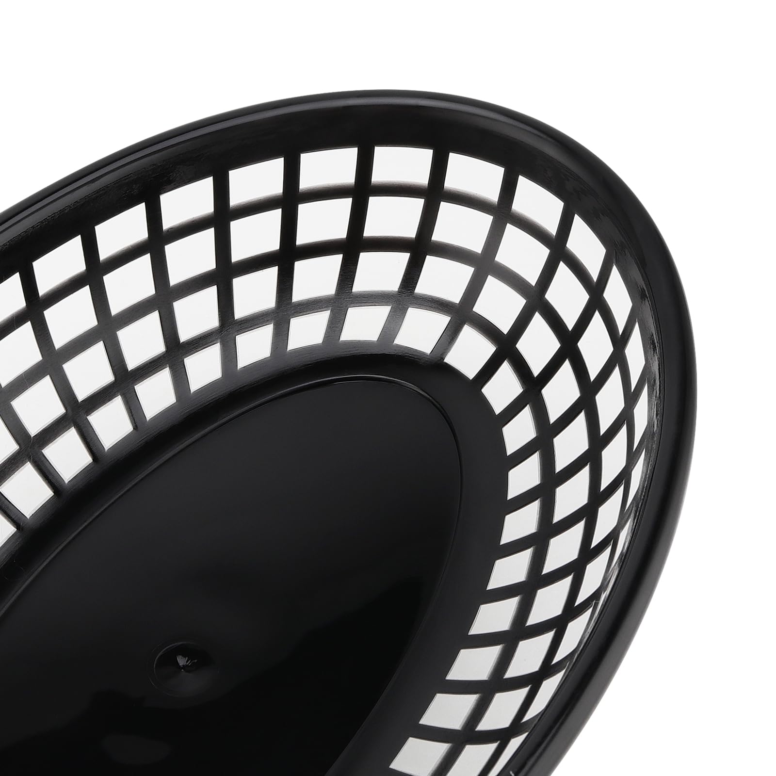 HEIHAK 80 Pack 9x5.7x1.6 Inch Black Plastic Fast Food Baskets, Restaurant Serving Basket, Oval Fast Food Serving Baskets for Picnic, Deli Serving, Chicken, Burgers and Fries