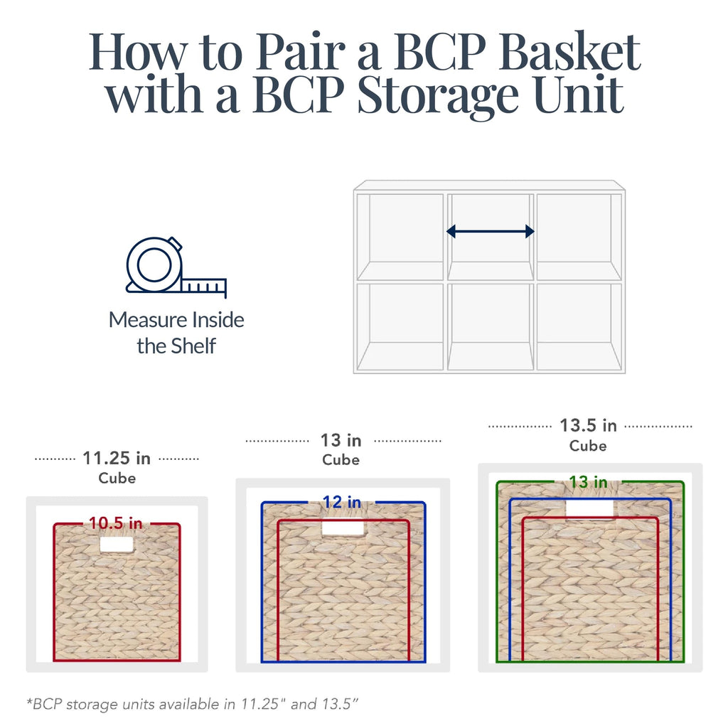 Best Choice Products 12x12in Pack of 5 Cube Storage Baskets, Water Hyacinth Multipurpose Collapsible Organizers, Handwoven Laundry Totes for Laundry, Living Room, Kids Room & Nursery - White