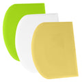 SURDOCA Dough Scraper Bench Scraper - 3P 8.3x5.5" Plastic Flexible Bowl Scraper, Sharp Edge & Angles Cake Scraper. Non-Slip Bakeware Decorating Tools Sculpting & Modeling Tools - White+Yellow+Green