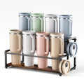 2-Tier Stanley Cup Holder for 8 Tumblers, Lid Organizer, Natural Wood