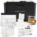Berlinzo Clear Ice Cube Maker Mold - 8 2.1in Whiskey Squares, Non-Electric