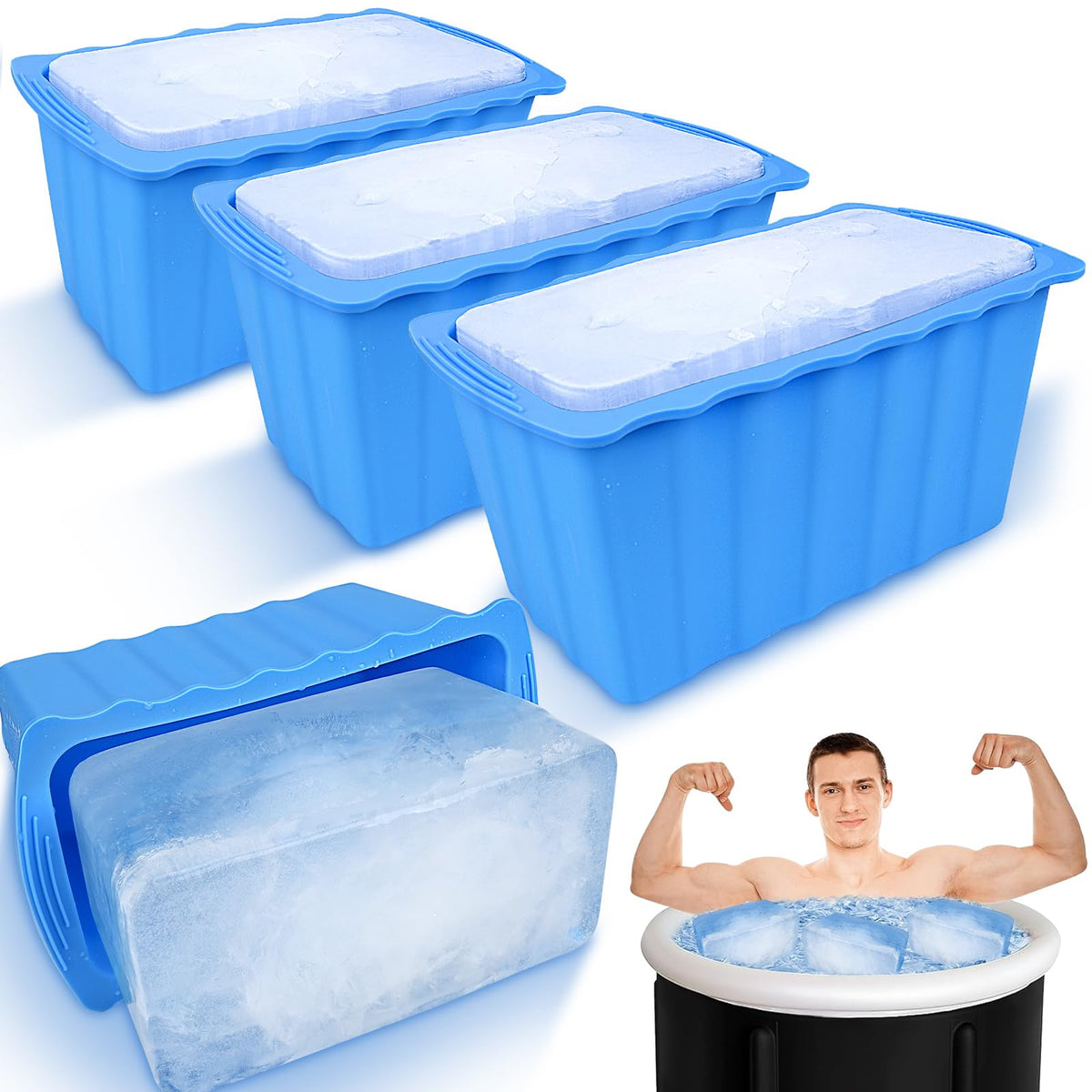 Haldane 2PC Extra Large Ice Block Molds, 6LB Giant Ice Cube Molds