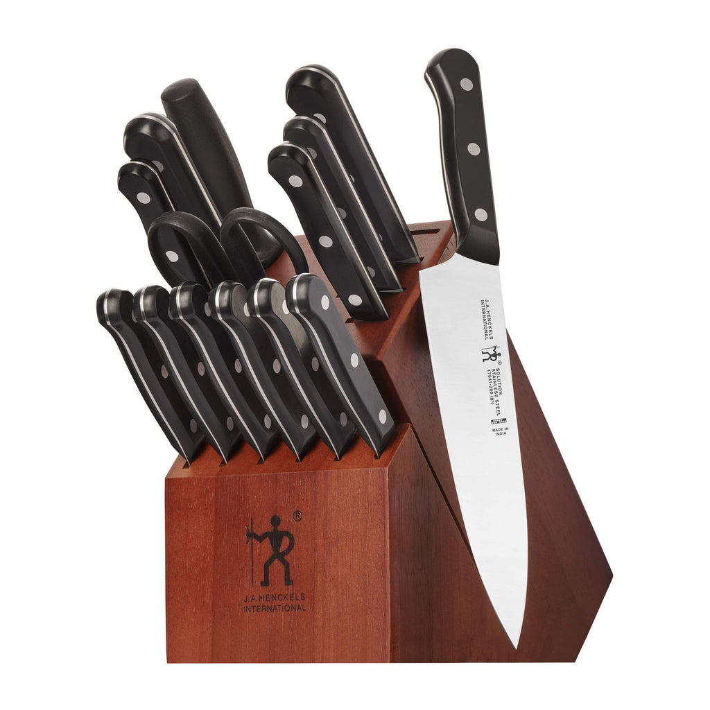 HENCKELS Solution Razor-Sharp 18-pc Knife Set, Chef Knife, Bread Knife, Steak Knife, German Engineered Informed by 100+ Years of Mastery