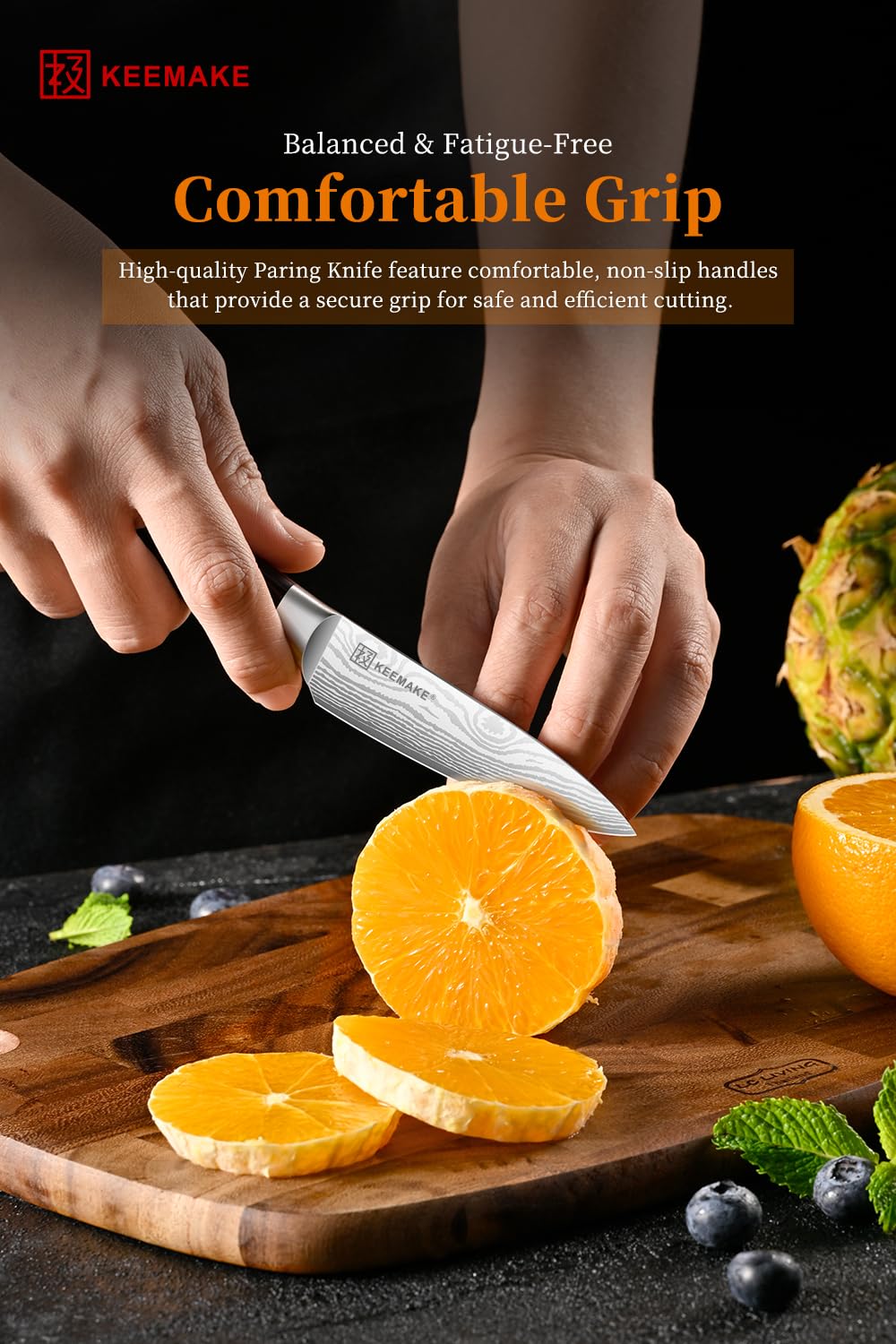 KEEMAKE 3.5 Inch Paring Knife, Ultra Sharp Fruit Knife