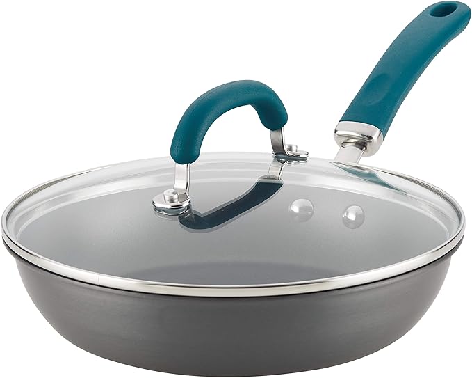 Rachael Ray Create Delicious Deep Hard Anodized Nonstick Frying Pan / Fry Pan / Hard Anodized Skillet - 10.25 Inch, Gray