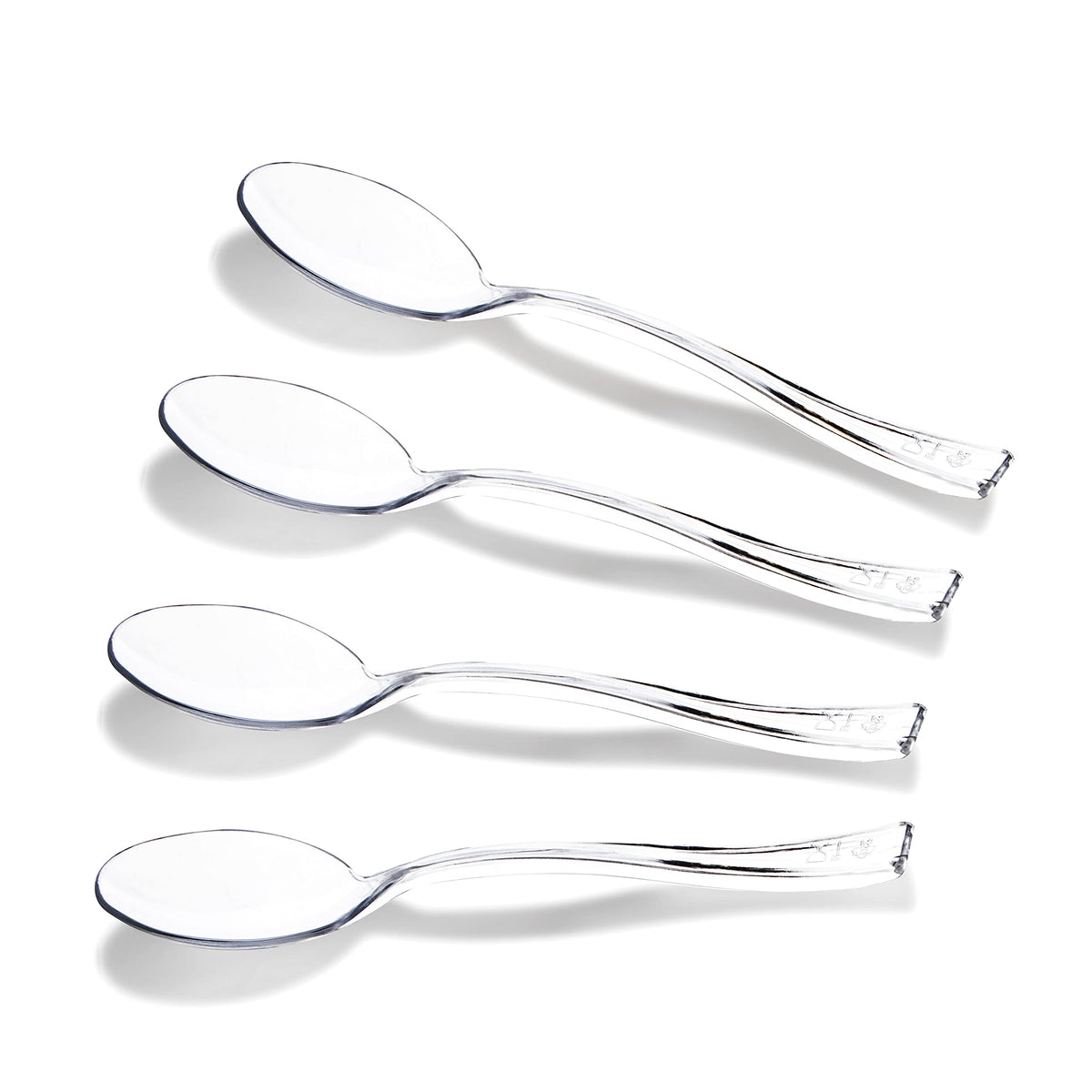 WDF 300PCS Plastic Gold Mini Spoons - 4 Inches Gold Plastic Desserts Spoons, Heavy Duty Disposable Spoons Perfect for Coffee, Cake, Appetizers,Ice Cream,Wedding, Birthday, Party