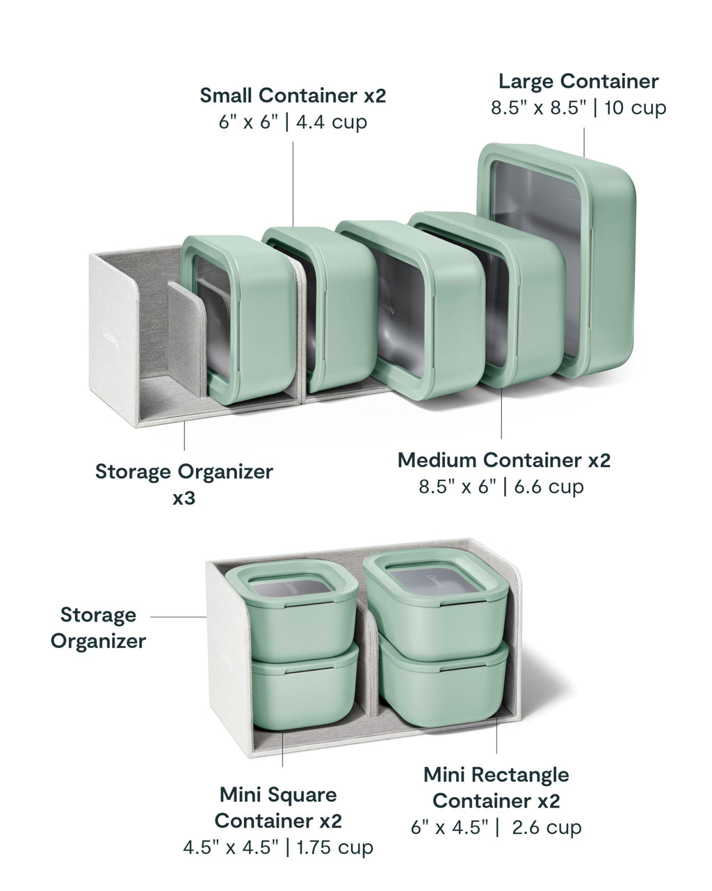 Caraway 22-Piece Glass Food Storage Set, Storage Containers for Food