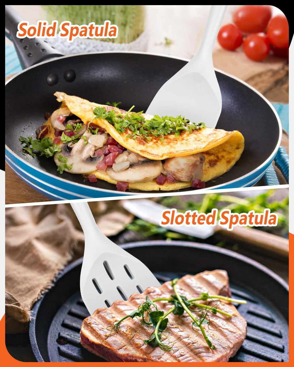 Badiano Silicone Spatula, Non Stick Turner for Cooking, Food Grade, White