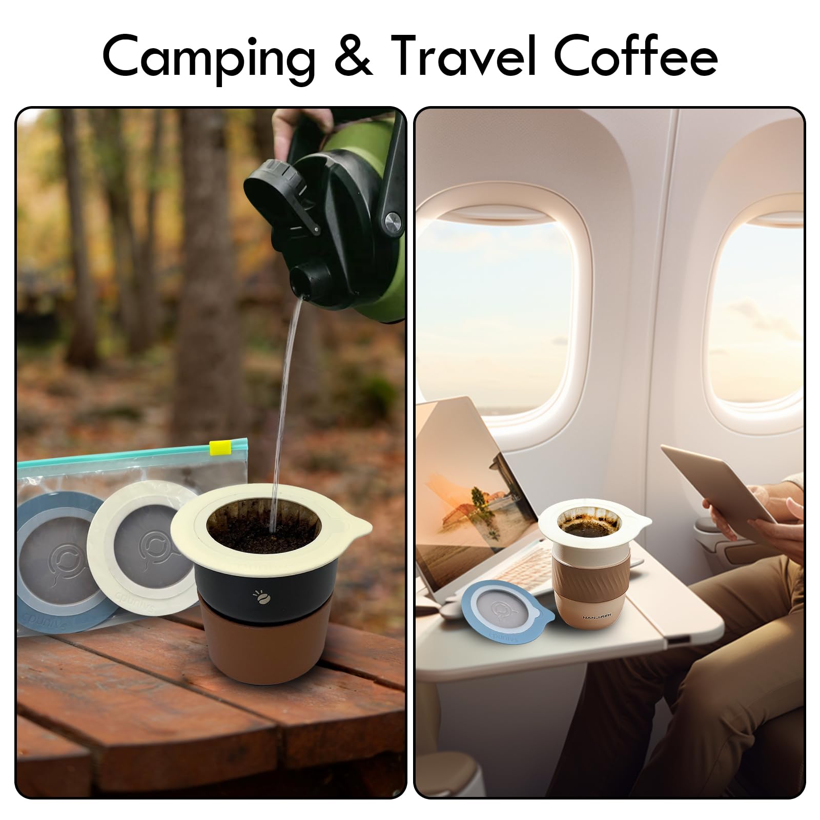 CPUNIVS Portable Pour Over Coffee Dripper Reusable Coffee Filter Pour Over Coffee Maker for Camping Coffee, Travel Coffee Maker (50, blue)