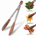 Salt & York 11-Inch Olive Wood Tongs, Long Handle Kitchen Tongs for Cooking, Salad, Pasta, and Grilling, Farmhouse Style Kitchen & Cookware, Ideal for Entertaining, Wedding and Housewarming Gift