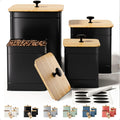 Kitchen Canisters for Countertop Set of 4 w/ Chalkboard Labels & Marker Pen
