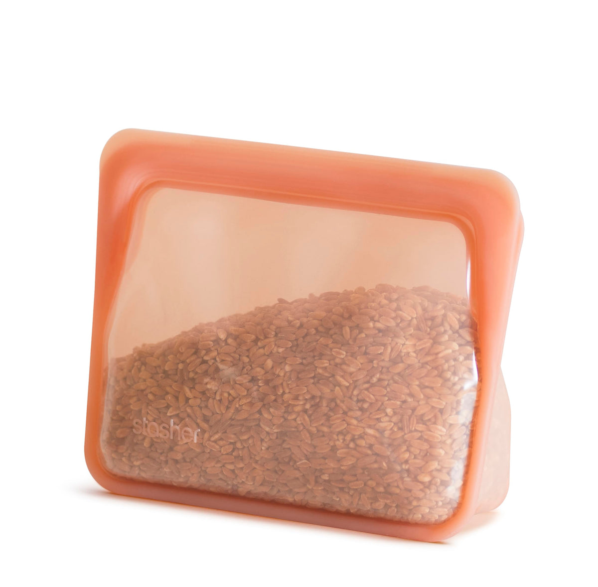 Stasher Reusable Silicone Food Storage Bag, Stand-Up Mid, Clear, 56 oz