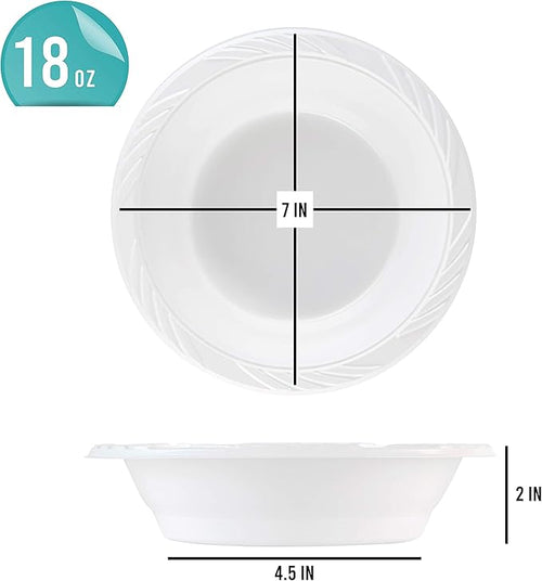 200 Count Disposable 18 ounce White Plastic Soup Bowls