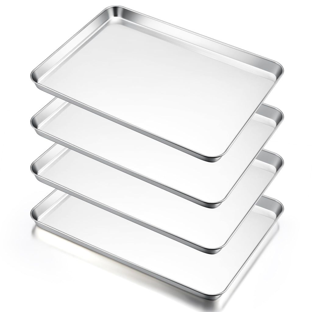 E-far Small Baking Sheet, 10.5”x8.3” Stainless Steel Toaster Oven Tray