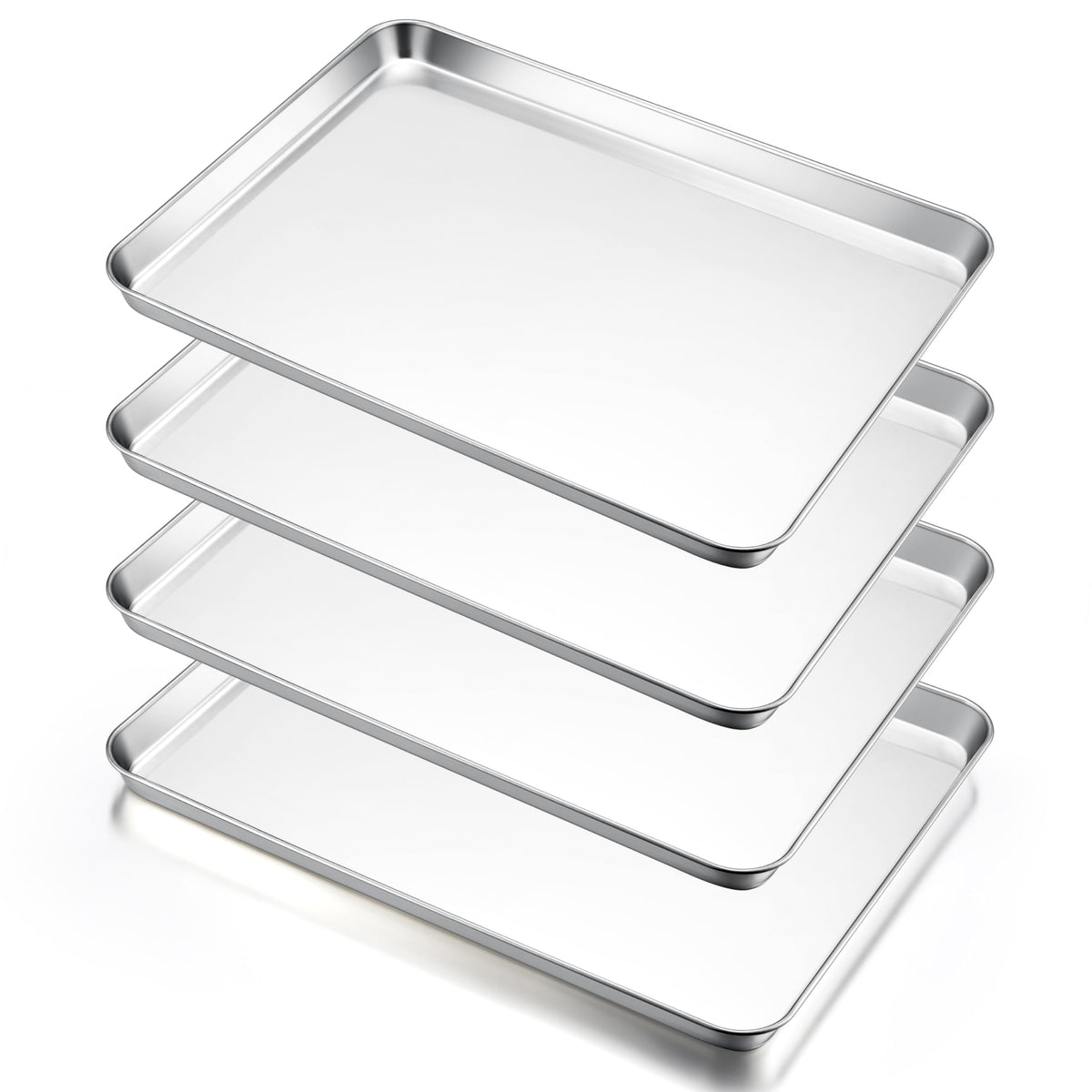 E-far Small Baking Sheet, 10.5”x8.3” Stainless Steel Toaster Oven Tray