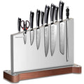 Nanbone Magnetic Knife Block Without Knives Large Double Side Magnetic Knife Holder Stand with Strong Magnet, Stainless Steel Knife Storage Organizer for Kitchen Counter Knife Rack Three Magnet Strip