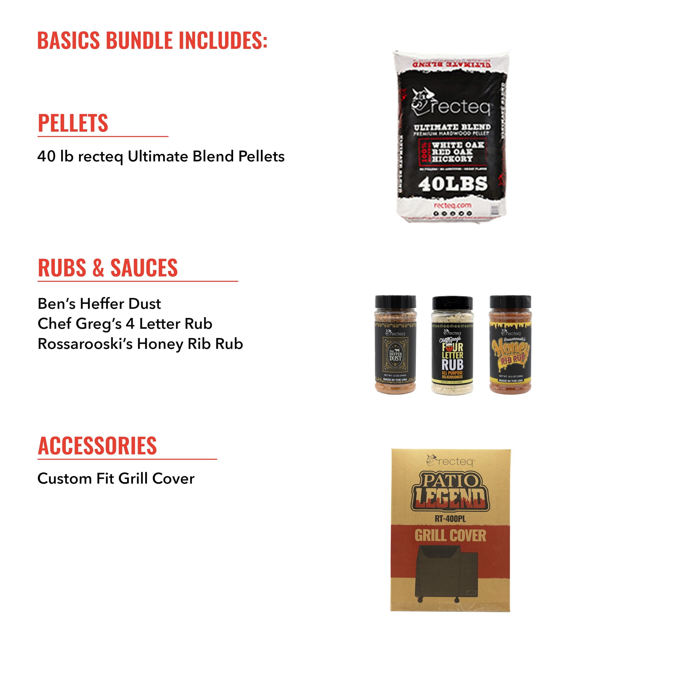 recteq Patio Legend 600 Pellet Smoker, Pellet Grill with Wifi & App Connectivity, Outdoor Smokers Grills, Wood Pellet Grills, Temp Range 180° to 700+°, Smoker Grill + Grilling Basics Bundle