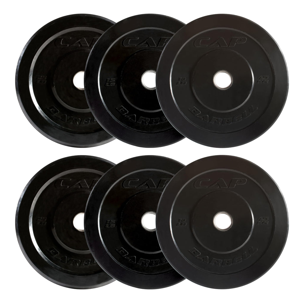 CAP 260lb Competition Olympic Bumper Plate Weight Set
