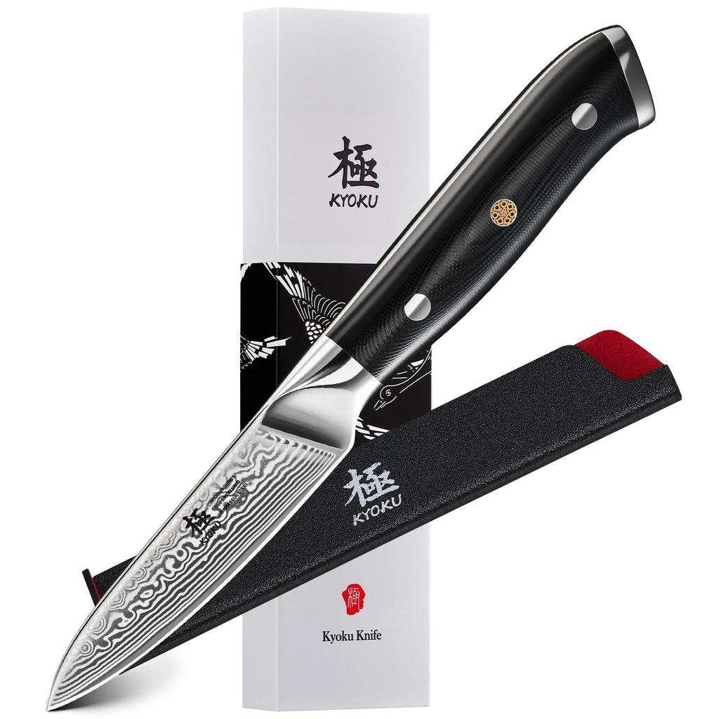 KYOKU Vegetable Cleaver Knife - 7" - Shogun Series - Japanese Style VG10 Steel Core Forged Damascus Blade - with Sheath & Case