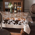Waterproof Clear Table Cover Protector Vinyl Rectangle Table Cloth Oil Spill Proof Wipe Clean Plastic Tablecloths for Dining Tables (Scroll Grass, 60 x 104 Inches)