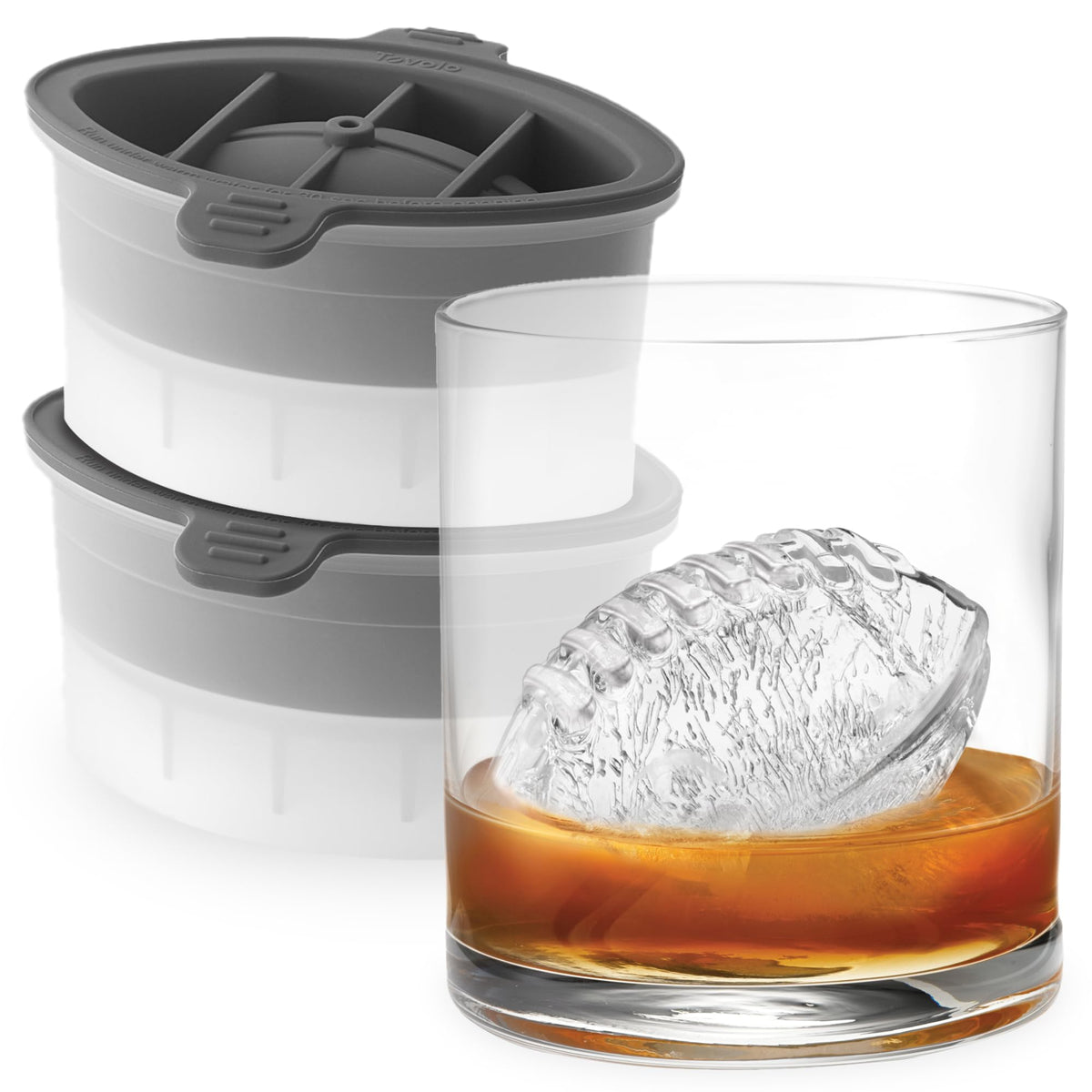 Tovolo Baseball Ice Molds Pack of 2 Large Craft Ice Mold Spheres for Whiskey Bourbon Cocktails, Dishwasher Safe BPA Free Silicone Baseball Ice Sphere Fun Gifts for Baseball Fans Coaches Fathers Dads