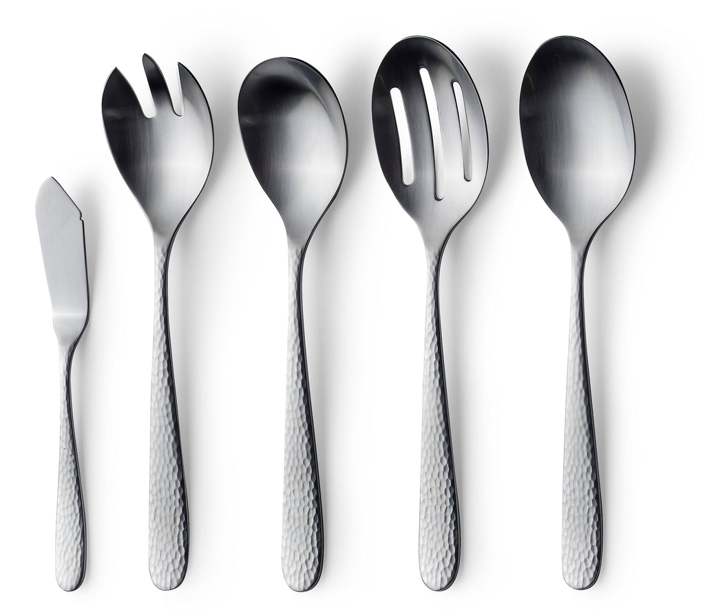 Danialli Matte Silverware Set, 18/10 Stainless Steel Satin Flatware, Modern Brushed Finish Cutlery, Dishwasher Safe & Durable, Built to Last (40-Piece, Marettimo)