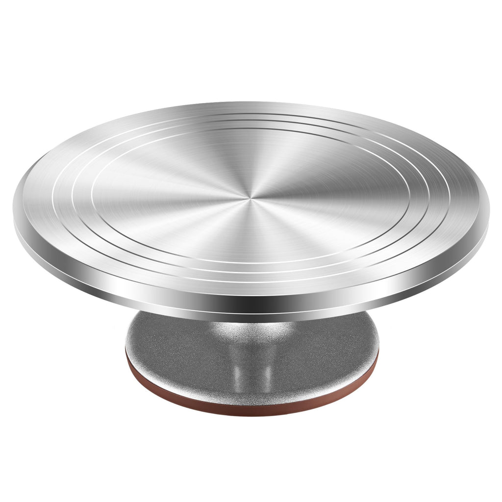 Kootek 12" Black Aluminum Alloy Cake Turntable, Cake Stand for Decorating