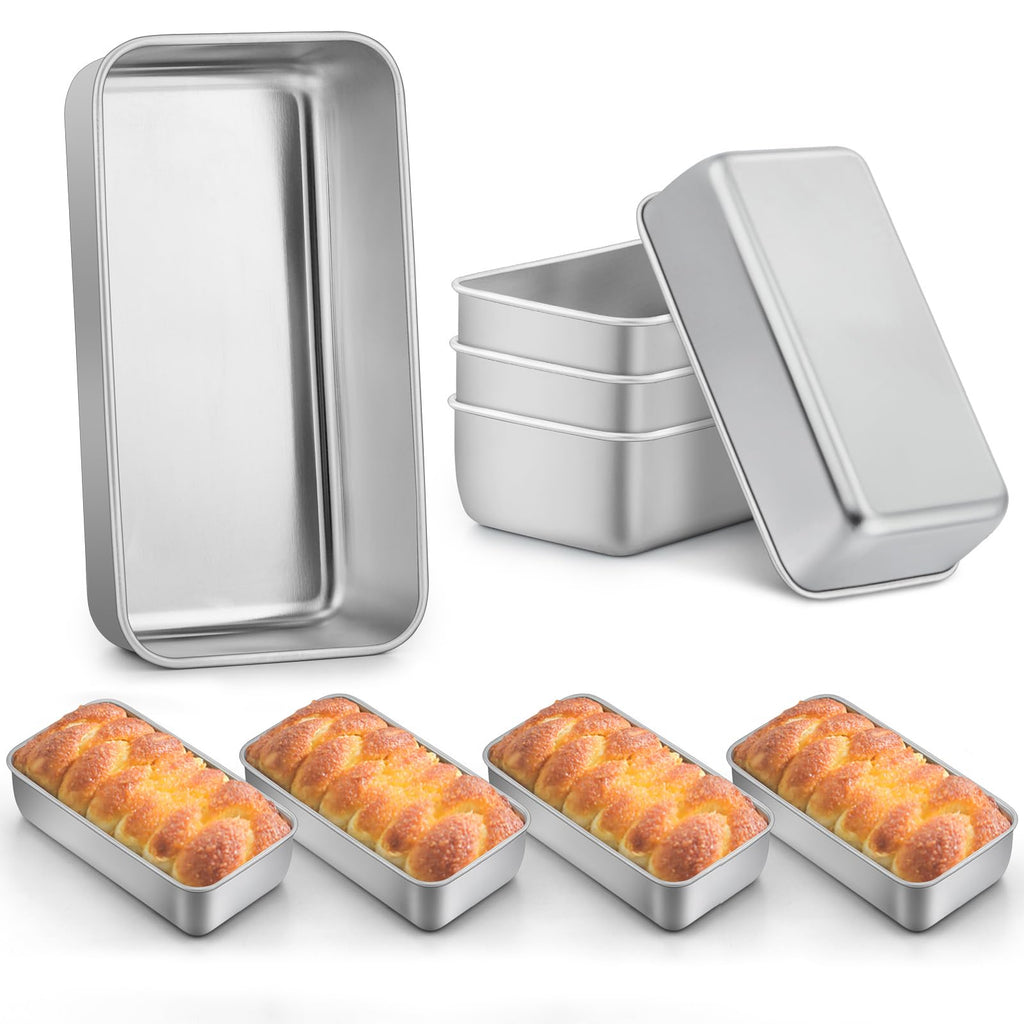 LIANYU Loaf Pan for Baking Bread, 9x5In Stainless Steel Bread Pan, 4 Pack