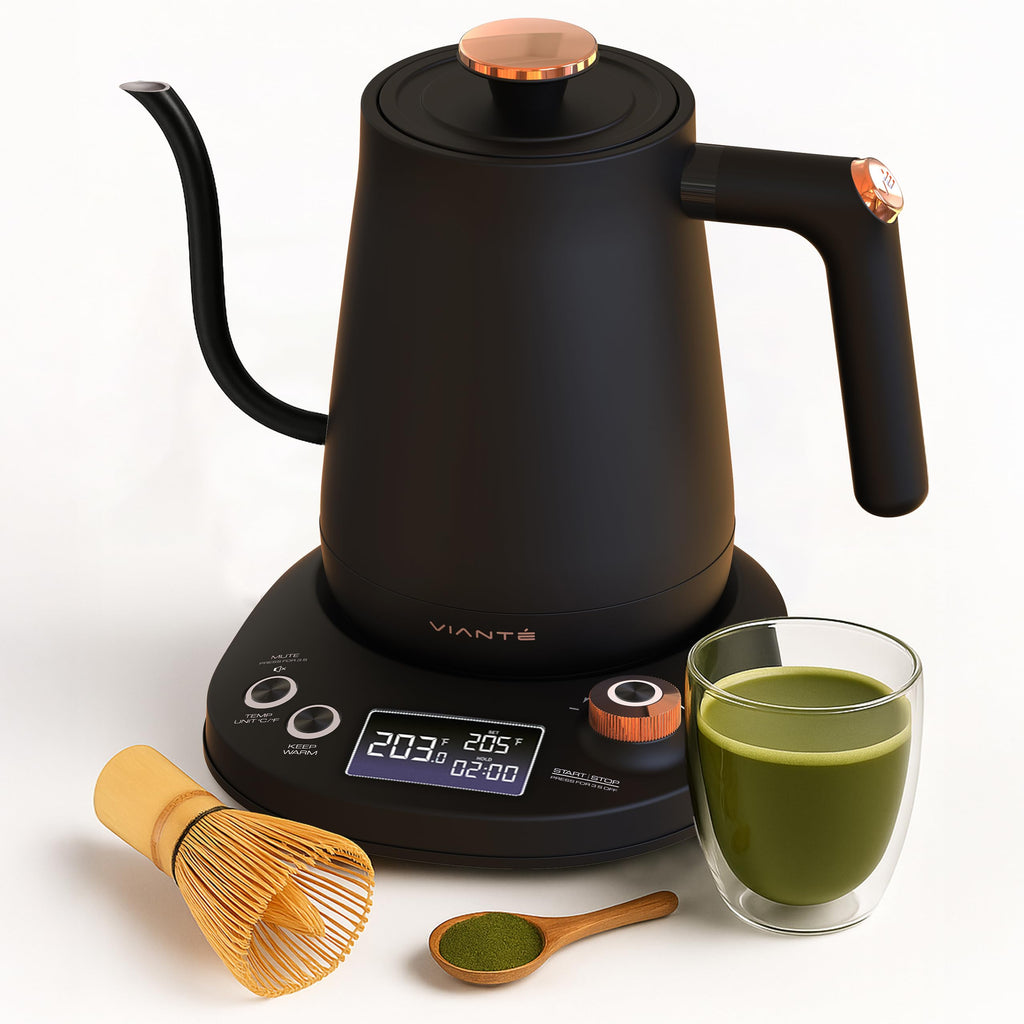 Viante Electric Gooseneck Kettle 0.8L, Pour Over Coffee & Tea, Temp Control