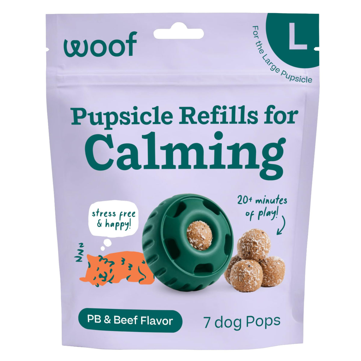 WOOF Pupsicle Refill Pops for Calming - Long-Lasting Refills for the Pupsicle Toy to Promote Calm - Calming Dog Treats - Magnesium for Dogs- Small Pops - 10 Count