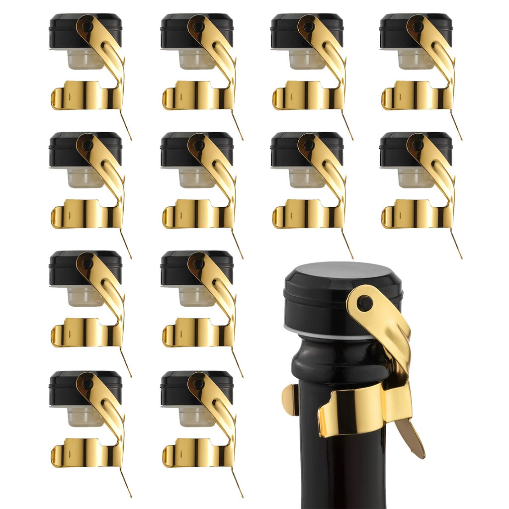 WOTOR Champagne & Wine Bottle Stoppers, 12 Pack, Gold