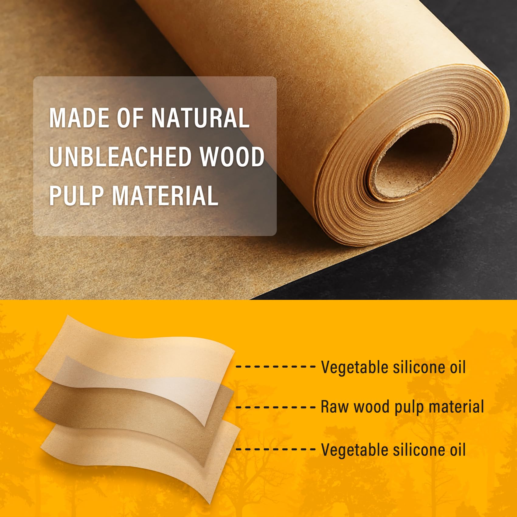 Vosda Parchment Paper Sheets for Baking 12-16 IN Precut Non-Stick Parchment Paper Unbleached Baking Sheet Paper for Air Fryer,Baking,Grilling,Steaming,Oven Suitable For Bread Cake Cookies 200p