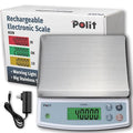 Polit Digital Food Scale KOIN 40lb/18kg Rechargeable Kitchen Weight Scale with Display Indicator, Grams & Ounces Precision Baking Scale for Cooking, Meal Prep, Packing, Large Kitchen Scale 1g/0.05oz