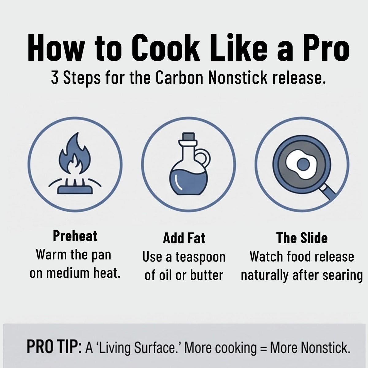 Misen Carbon Nonstick™ Skillet - Nitrided Carbon Steel - Professional Alternative to Teflon - 1100°F High Heat Ready - Easy Release - Induction, Oven, & Grill Safe - 8 Inch