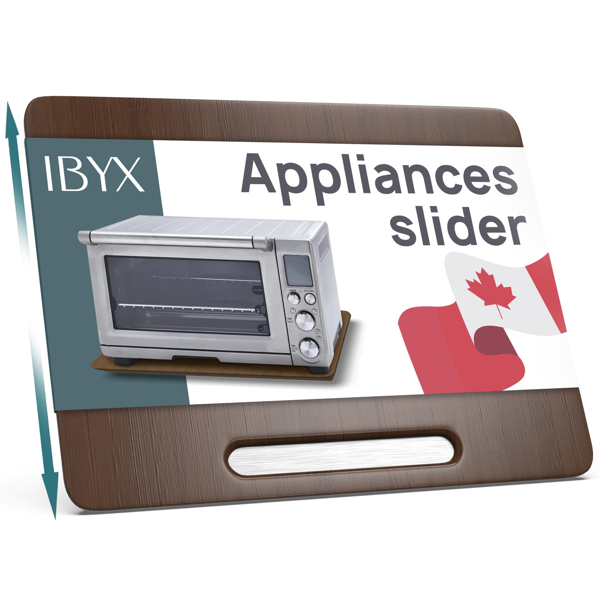 Ibyx Appliance Slider, Sliding Tray for Coffee Maker, 7.5x14.5 in, Brown