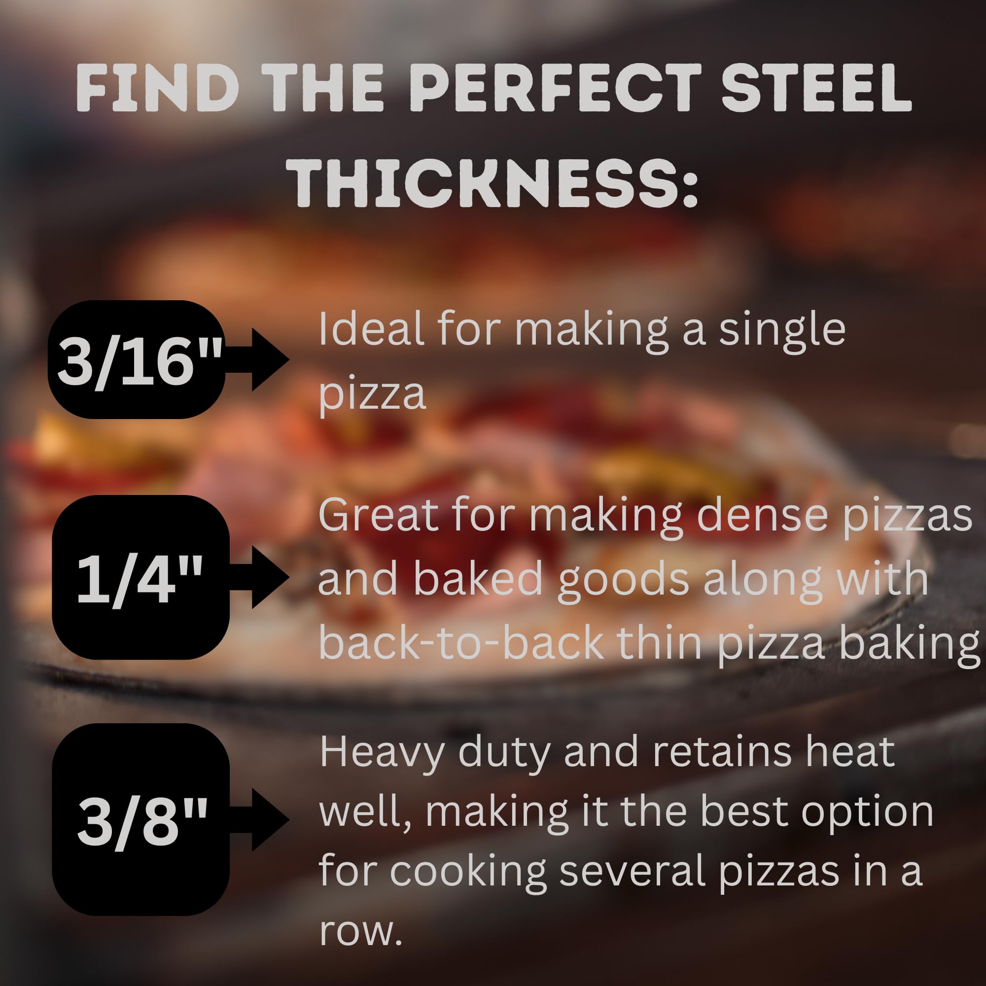 ThermiChef 14" x 14" Pizza Steel - 3/8" Steel, 20 lbs