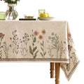 ISAENNE Designer Linen Rectangular Tablecloth,102"x63"-Serenity G