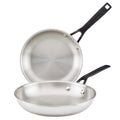 KitchenAid 5-Ply Clad Stainless Steel Induction Frying Pan Set, 2-Piece, Polished Stainless Steel