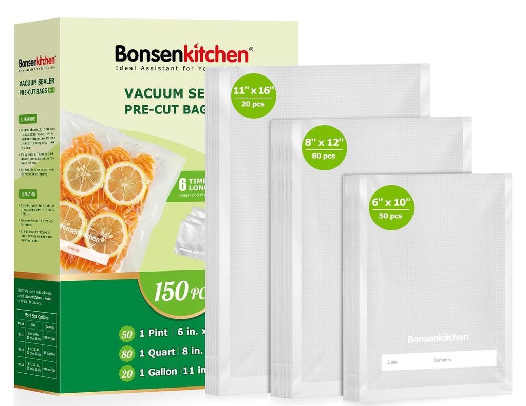 Bonsenkitchen Vacuum Sealer Bags, Commercial Grade, BPA Free