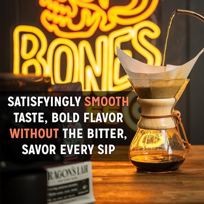 Bones Coffee Company The Nightmare Before Christmas Ruff Weather Flavored Coffee Beans, Whole Bean Coffee Medium Roast Low Acid, Oatmeal Creampie Flavor (12 oz)