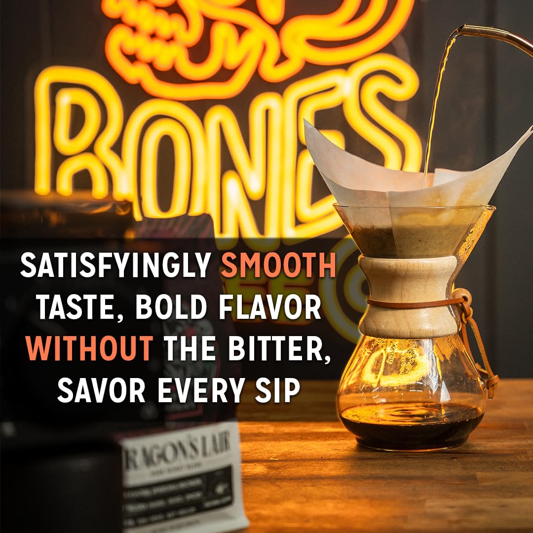 Bones Coffee Company NEW World Tour Sample Pack, Single-Origin Flavored Coffee Low Acid Medium Roast Arabica Beans Specialty Coffee Gifts Compatible Auto Drip and French Press, 4 oz Pack of 5 Ground