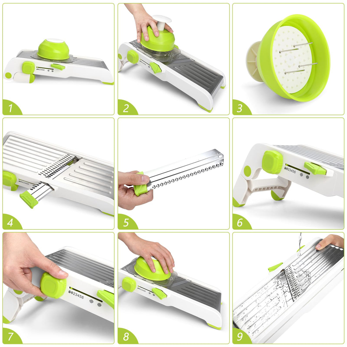 Foyucool Mandoline Slicer for Kitchen, Adjustable Vegetable Potato Slicer