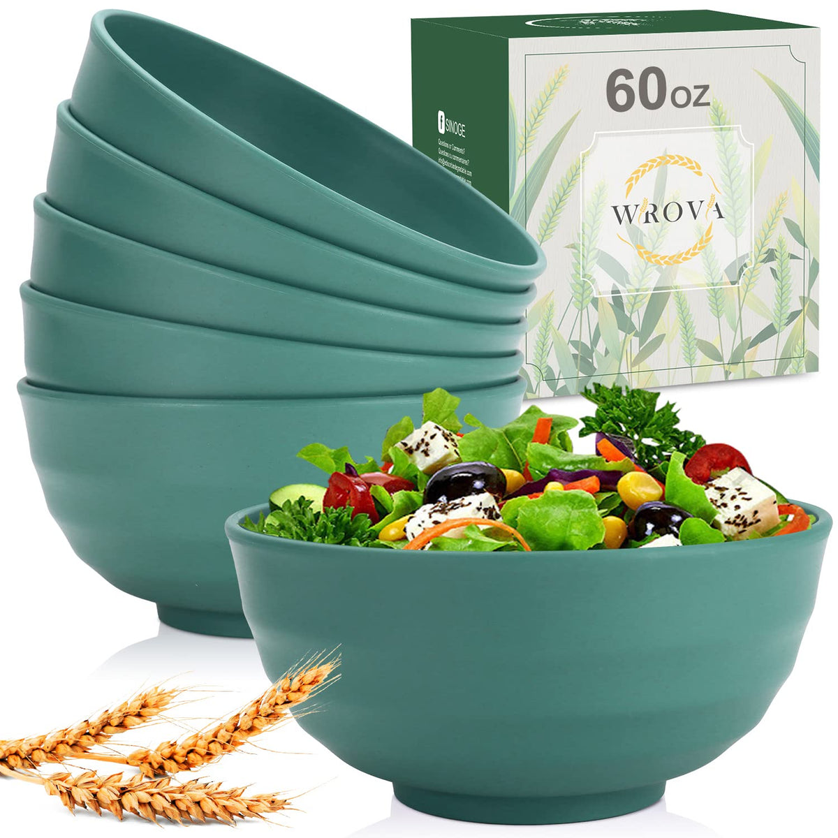 Wrova wheat straw small bowls 10oz set of 8 - Unbreakable Dessert Bowls for kids - Mini Bowl Sets for Ice Cream,Snack and Fruits - Microwave & Dishwasher Safe Appetizer Bowls (Deep Grey)